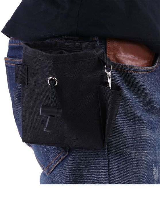 Belohnungstasche Snacktasche mit Fach für Hundekotbeutel - Schwarz - Pro Stück