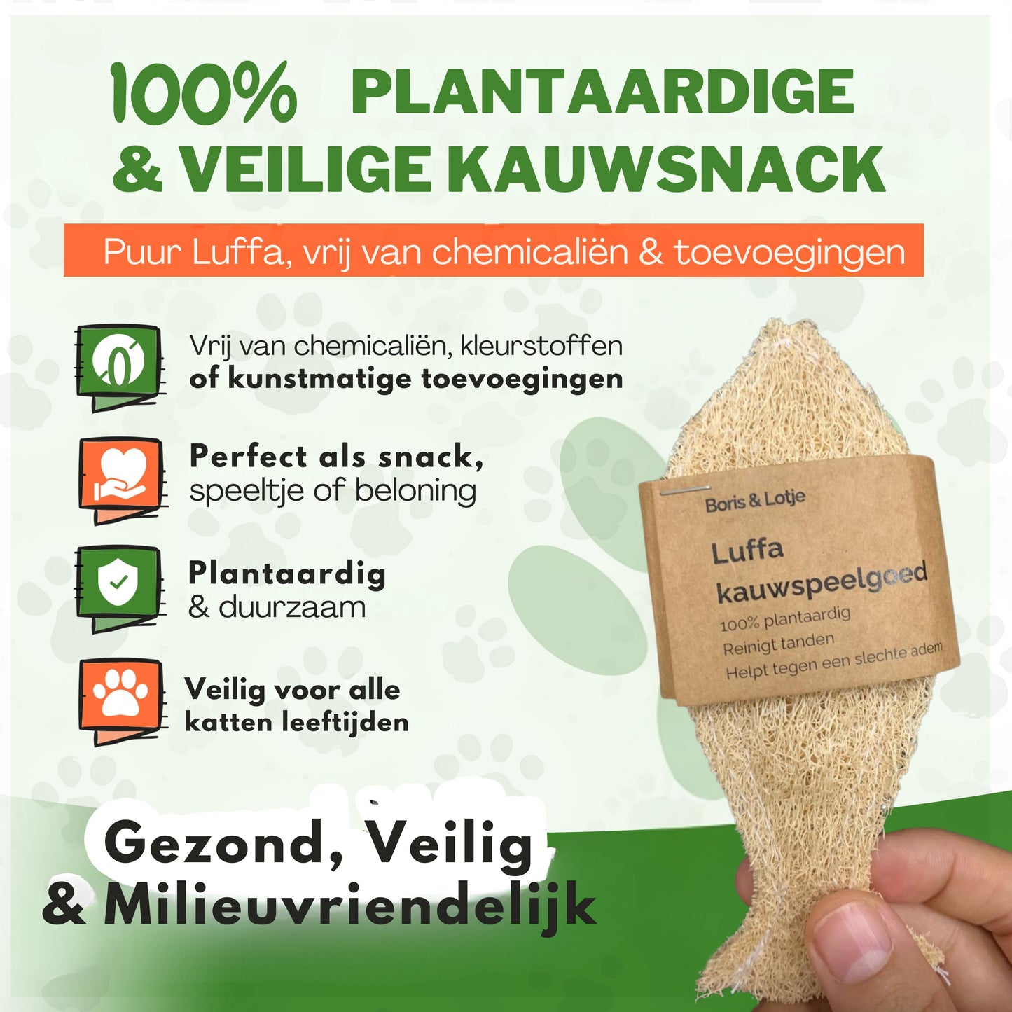 Natürliche Zahnbürste für Katzen – Hergestellt aus 100 % Luffa