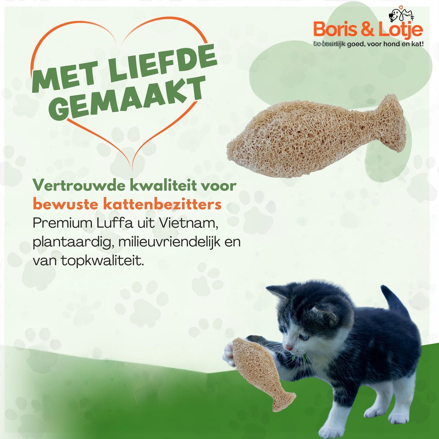 Natürliche Zahnbürste für Katzen – Hergestellt aus 100 % Luffa