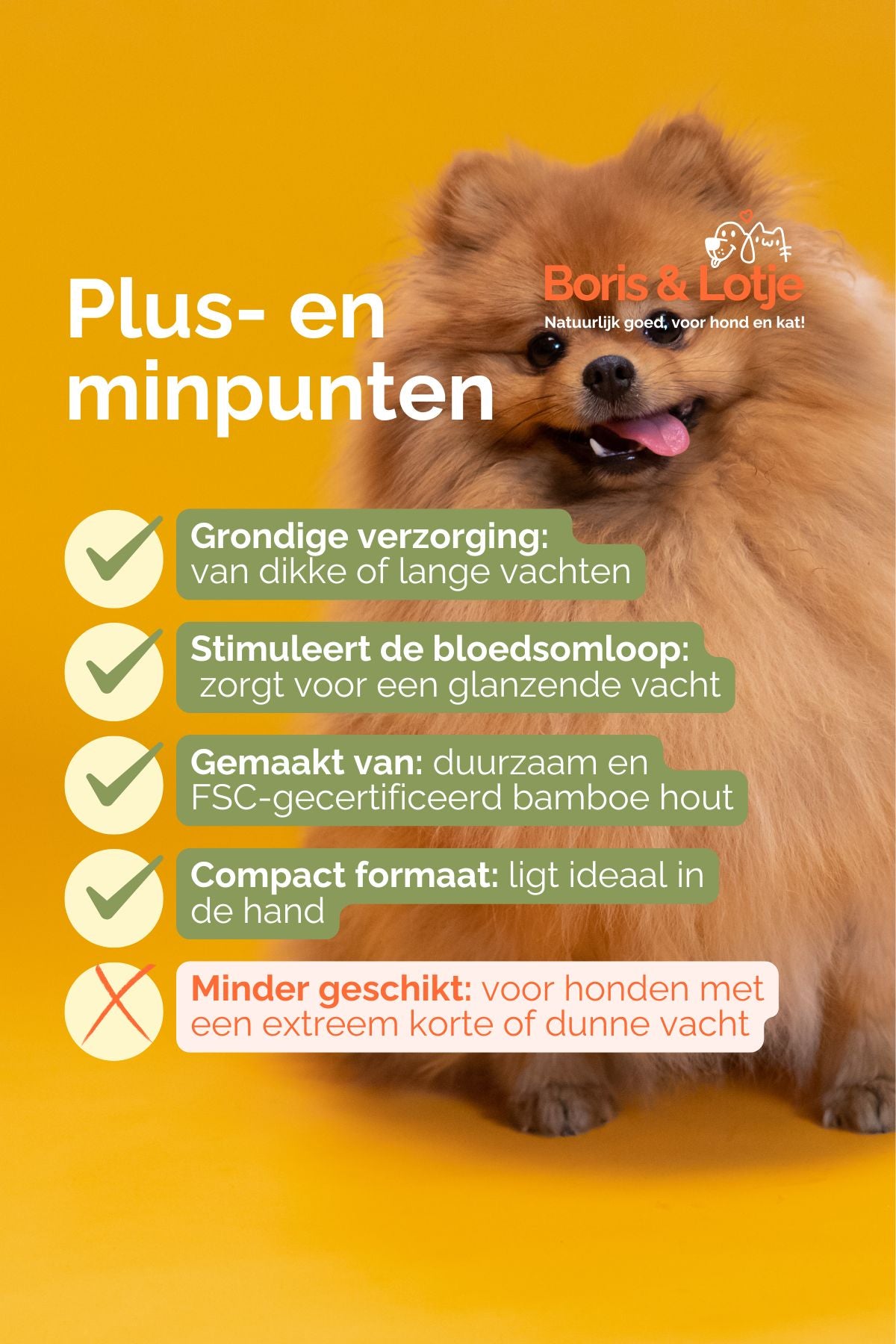 Hundebürste mit langen Borsten 18 x 12 cm Nachhaltiges Bambusholz - Pro Stück