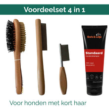 Pflegepaket für kurzhaarige Hunde – Hundebürste, 2 Kämme & Hundeshampoo