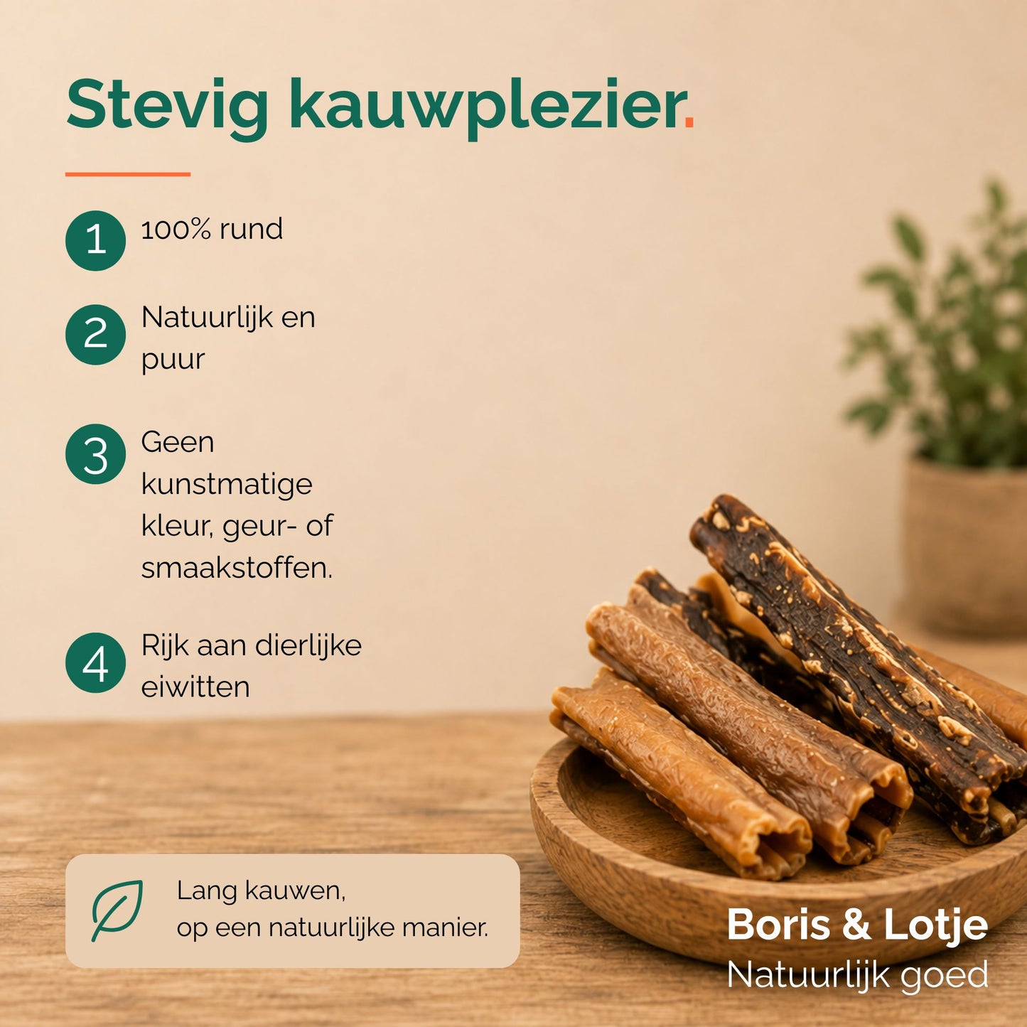 Runderkophuid 100% natuurlijke hondensnack 30 cm 500 gram