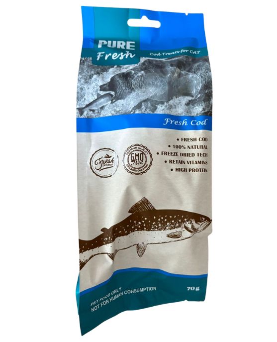 Kabeljau-Katzensnacks 100% natürlich 70 Gramm – Pro Stück