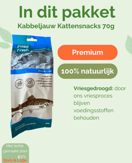 Kabeljau-Katzensnacks 100% natürlich 70 Gramm – Pro Stück