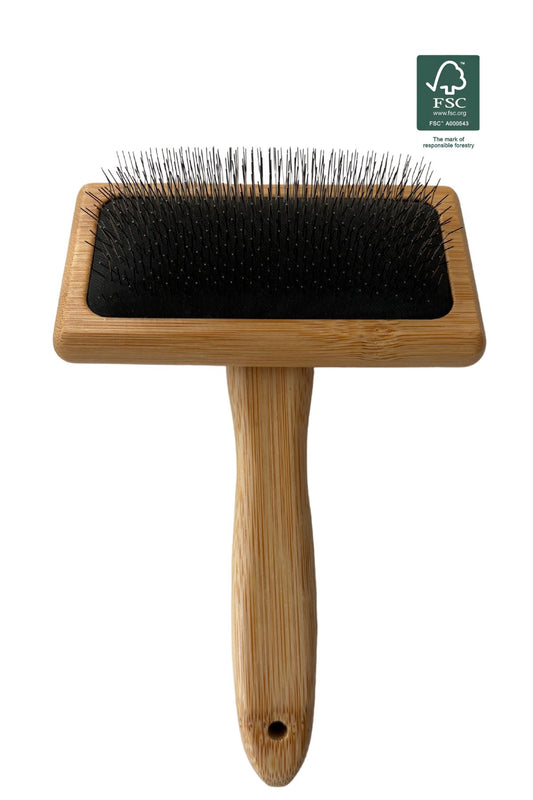 Langnadel-Hundebürste 15,4 x 10,2 cm, nachhaltiges Bambusholz - pro Stück