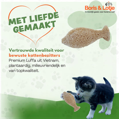 Natürliche Zahnbürste für Katzen – Hergestellt aus 100 % Luffa