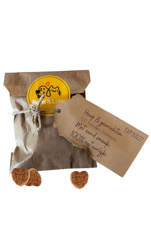 Hüft- und Gelenkergänzung mit Glucosamin - 150 Hundeleckerlis mit Entengeschmack