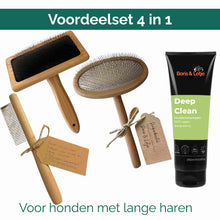 Pflegeset für langes Fell großer Hunde ab 25 kg – Hundebürste, Zupfbürste, Kamm & Shampoo