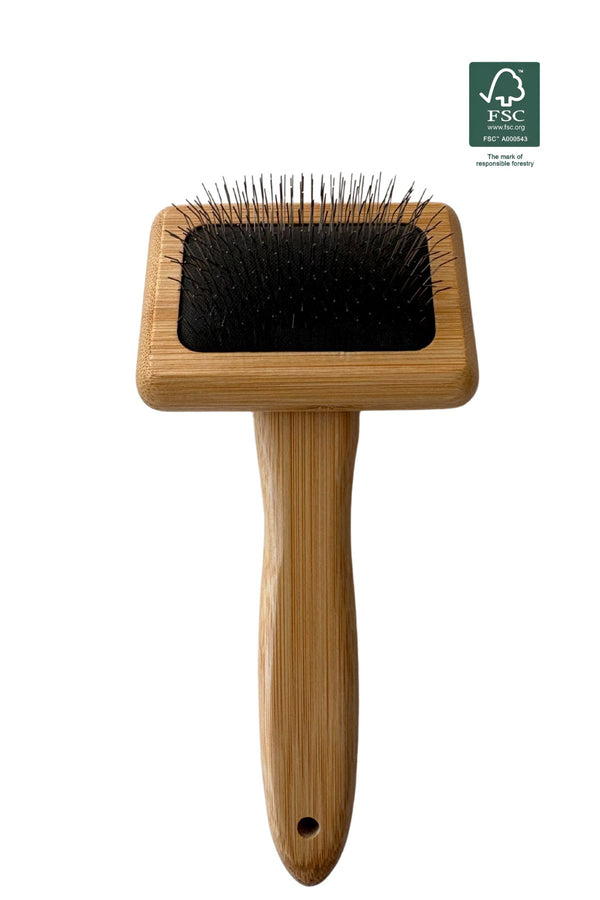 Langknochen-Hundebürste 15,4 x 6,7 cm, nachhaltiges Bambusholz – pro Stück