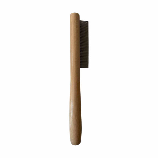 Hundekamm Feine Stahlzähne 20,4 x 3,2 cm Nachhaltiges Birkenholz - Pro Stück