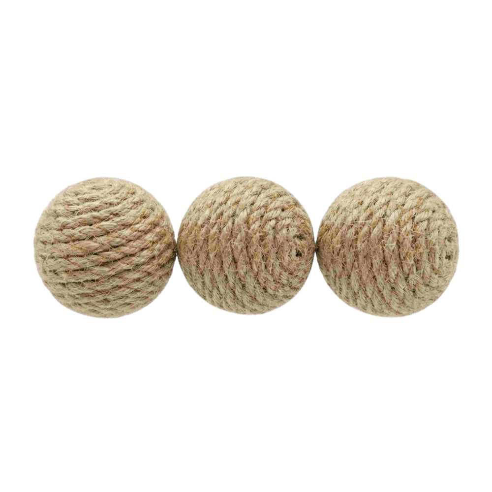 Sisal-Katzenbälle mit natürlichem Rasselgeräusch - 3 Stück