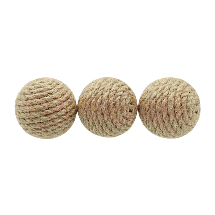 Sisal-Katzenbälle mit natürlichem Rasselgeräusch - 3 Stück