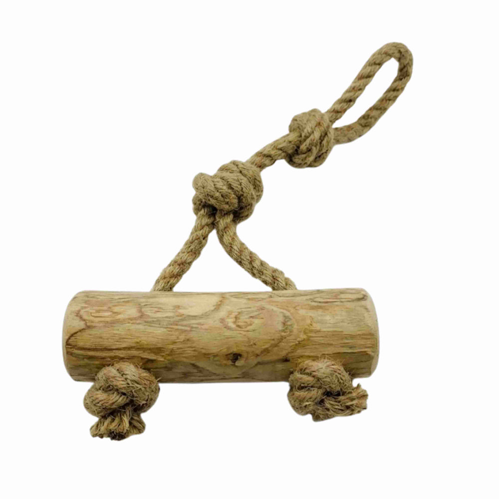 Koffieboomwortel met henneptrektouw L - Per stuk