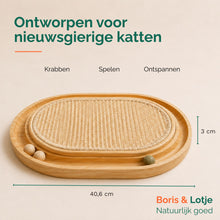 Kratzbrett für Katzen mit Spielbahn - Holz & Sisal 40,6 cm