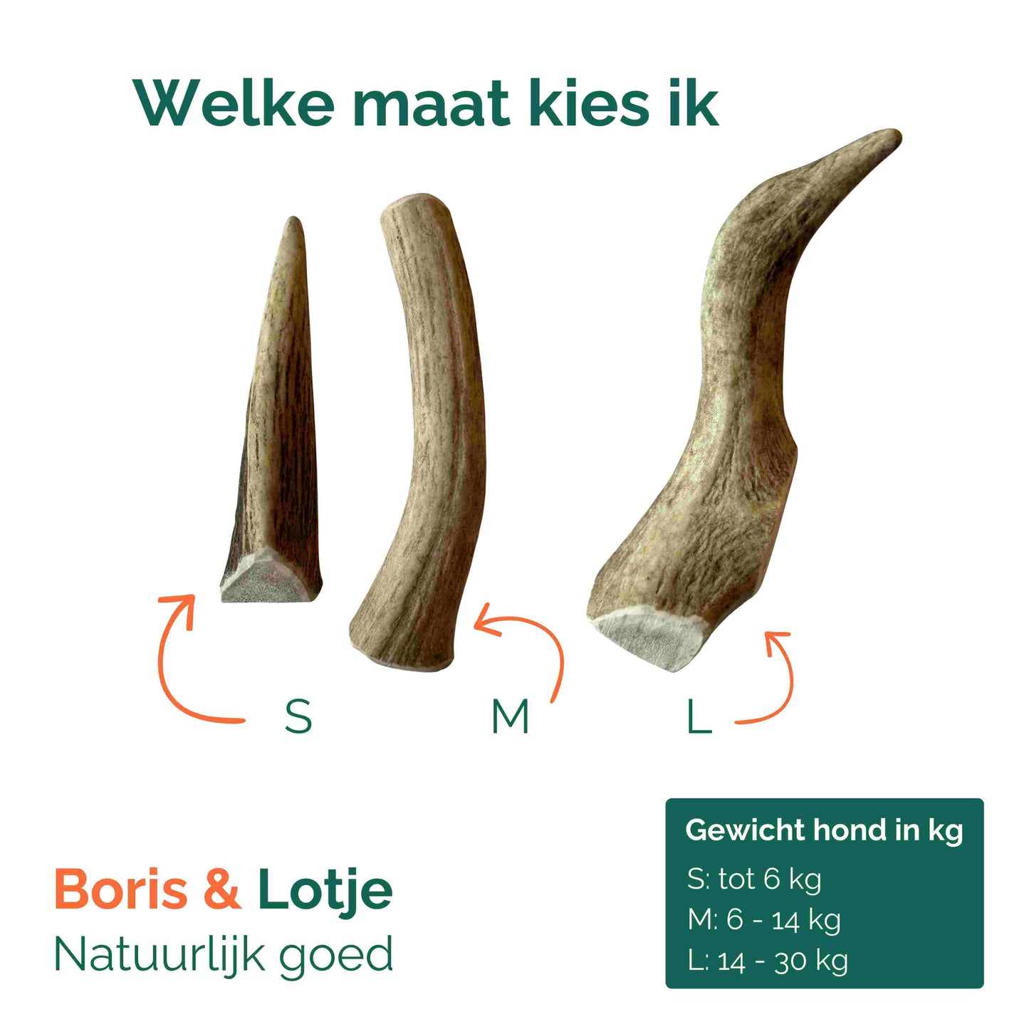 Rendiergewei hondensnack 100% natuurlijk maat M - Per stuk