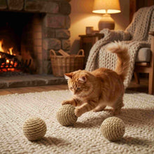 Sisal-Katzenbälle mit natürlichem Rasselgeräusch - 3 Stück