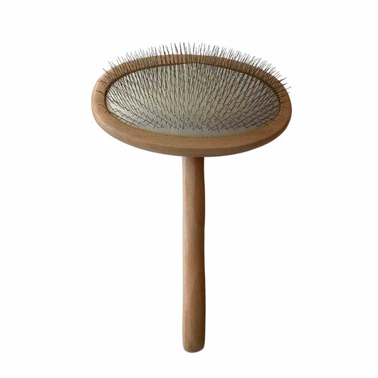 Hundebürste Slicker Brush 19,5 x 12,2 cm Nachhaltiges Lotusholz - Pro Stück